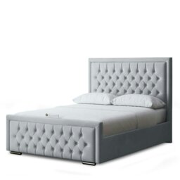 Rackhams Allegra Divan Bed with Upholstered Headboard - Silver - Super King / 6ft - thumbnail 2