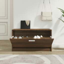 Rackhams Shoe Bench Brown Oak 80x24x45 cm Engineered Wood - thumbnail 3