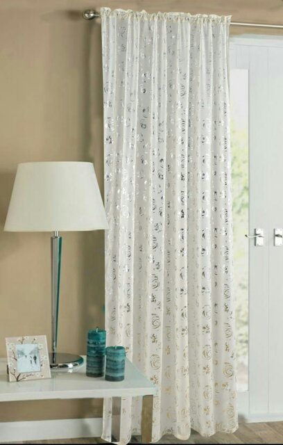 Rackhams Geneva Slot Top Voile Panel - 150cm x 137cm - Cream - image 1