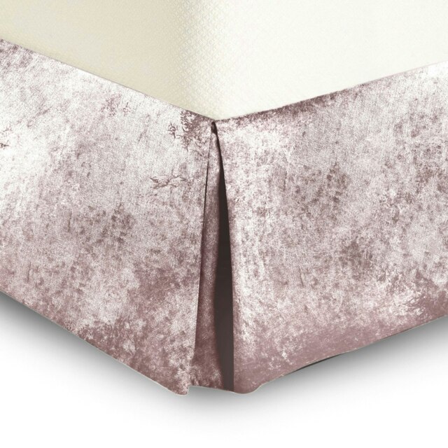 Rackhams Crushed Velvet Platform Valance Sheet - Blush Pink - Single - image 1