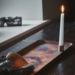Rackhams Rectangle Centrepiece Metal with Magnetic Candle Holders - Copper - thumbnail 2