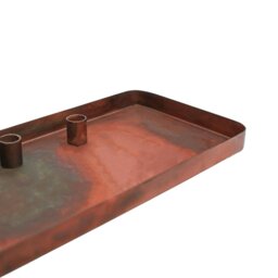 Rackhams Rectangle Centrepiece Metal with Magnetic Candle Holders - Copper - thumbnail 5