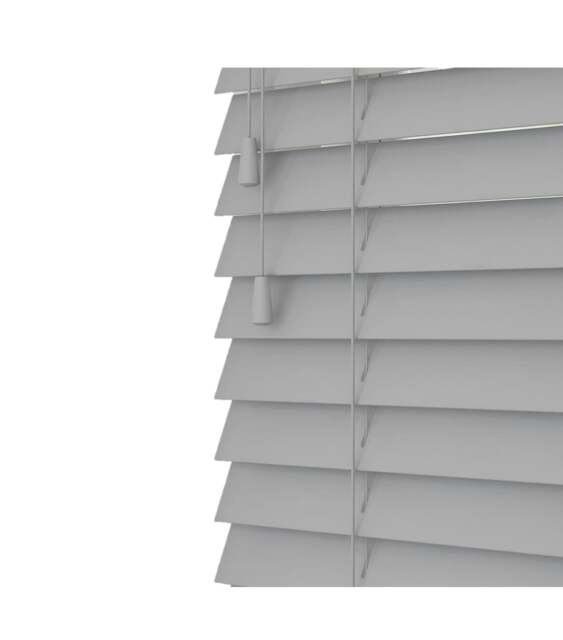 Rackhams Pebble Grey Wooden Venetian Blinds With Strings (130cm drop) - 240cm - image 1