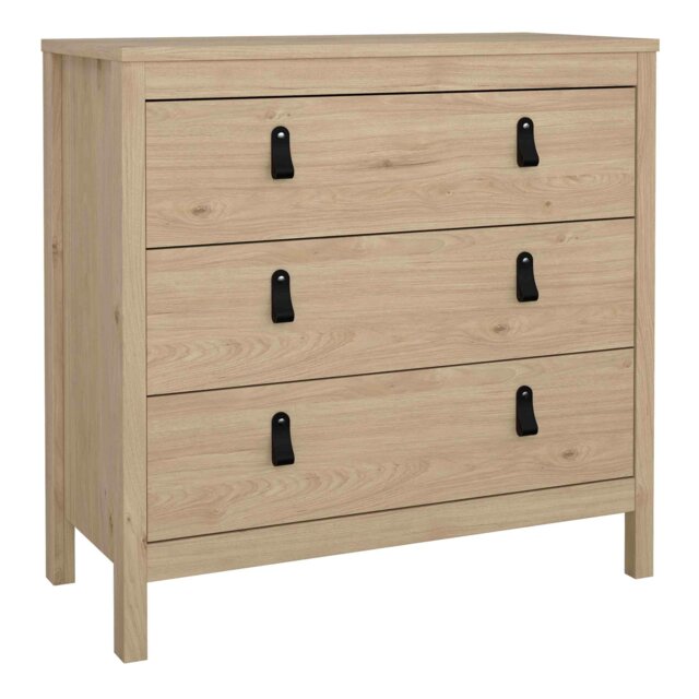 Rackhams Barcelona Chest 3 Drawers in Jackson Hickory Oak - Oak - Matt - Melamine - image 1