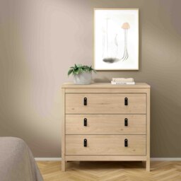 Rackhams Barcelona Chest 3 Drawers in Jackson Hickory Oak - Oak - Matt - Melamine - thumbnail 6