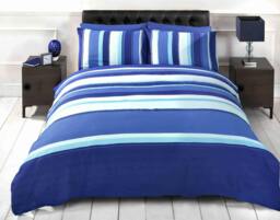 Rackhams Detroit Duvet Cover Set - Blue - Double