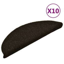 Rackhams Self-adhesive Stair Mats 10pcs Dark Brown 56x17x3cm Needle Punch - thumbnail 2