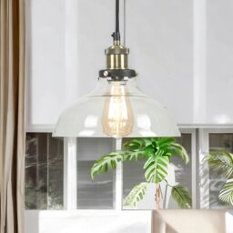 Rackhams Industrial Antique Brass Effect Glass Light Shade