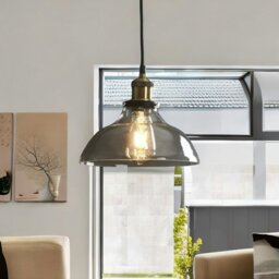 Rackhams Industrial Antique Brass Effect Glass Light Shade - thumbnail 4