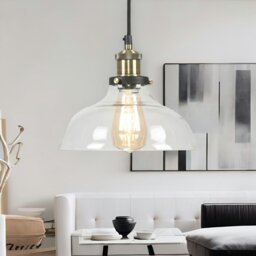 Rackhams Industrial Antique Brass Effect Glass Light Shade - thumbnail 6