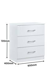 Rackhams Highbury 3 Piece Bedroom Set With 2 Door Double Wardrobe - White - thumbnail 5