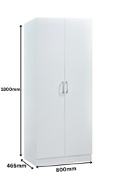 Rackhams Highbury 3 Piece Bedroom Set With 2 Door Double Wardrobe - White - thumbnail 3