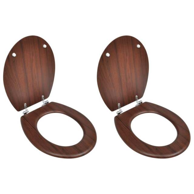 Rackhams Toilet Seats with Lids 2 pcs MDF Brown