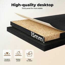 Rackhams Office Gaming Desk Reversible L-shaped Corner Computer Table 4 Drawers - thumbnail 6