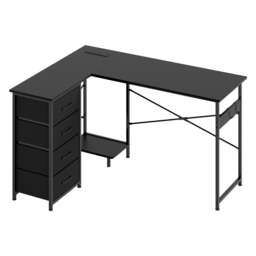 Rackhams Office Gaming Desk Reversible L-shaped Corner Computer Table 4 Drawers - thumbnail 1