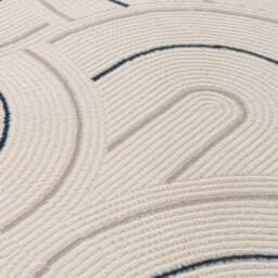 Rackhams Carmel Cream-Blue Geometric Rug - 6070 - 80X150 cm - thumbnail 2