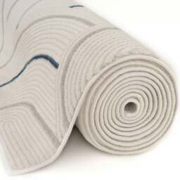 Rackhams Carmel Cream-Blue Geometric Rug - 6070 - 80X150 cm - thumbnail 4