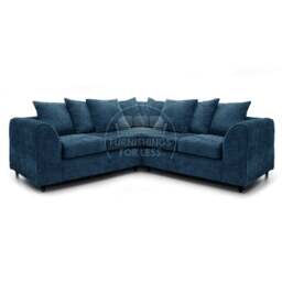 Rackhams Monaco Chenille Fabric 5 Seater Corner Sofa - Teal - thumbnail 5