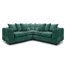 Rackhams Monaco Chenille Fabric 5 Seater Corner Sofa - Teal - thumbnail 1