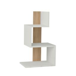 Rackhams Rosie Modern 3 Tier Side Table with Storage Multipurpose End Table 72cm - White-Oak - thumbnail 2