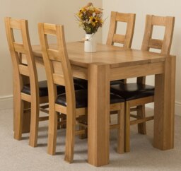 Rackhams Kuba Small Oak Dining Table with Yale Oak Chairs - Natural Oak - 6 chairs - thumbnail 2