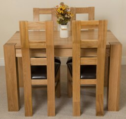 Rackhams Kuba Small Oak Dining Table with Yale Oak Chairs - Natural Oak - 6 chairs - thumbnail 3