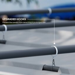 Rackhams 3 x 3m Garden Pergola with Retractable Roof - UPF30+ - Khaki - Metal, 180gsm Polyester Fabric - 298L x 297W x 221Hcm - thumbnail 5