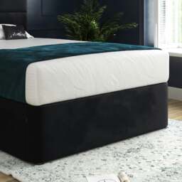Rackhams Caprio Upholserted Floorstanding Headboard With Divan Bed Frame - Black - Black - Super king - thumbnail 3