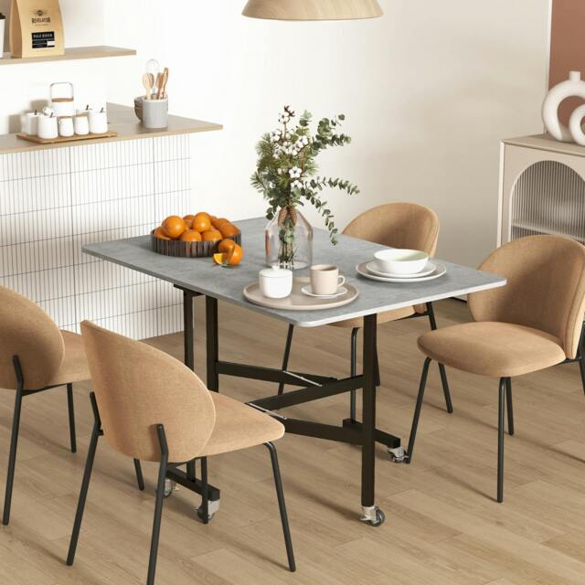 Rackhams Drop Leaf Table with 6 Wheels Folding Dining Table - image 1