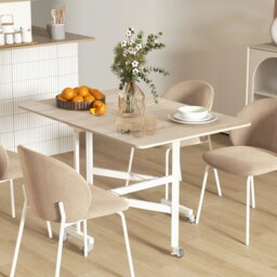 Rackhams Drop Leaf Table with 6 Wheels Folding Dining Table - thumbnail 2