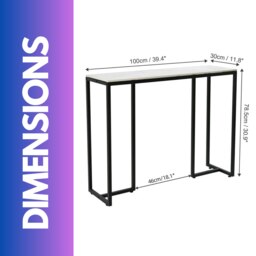 Rackhams Marble Hallway Console Table With 3 Legs White And Black - thumbnail 5