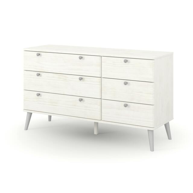 Rackhams Augusta Curve 3+3-Drawer Wide Chest of Drawers - White - image 1