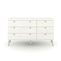 Rackhams Augusta Curve 3+3-Drawer Wide Chest of Drawers - White - thumbnail 2