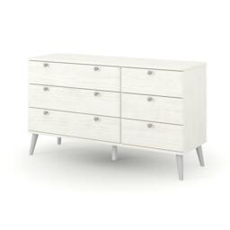 Rackhams Augusta Curve 3+3-Drawer Wide Chest of Drawers - White - thumbnail 1