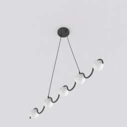 Rackhams SINUS Pendant lamp 5 x G9 Black with White Shade - thumbnail 2