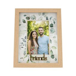 Rackhams Modern Oak MDF Gold Friends Picture Frame with Green Floral Decoration - thumbnail 3