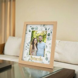 Rackhams Modern Oak MDF Gold Friends Picture Frame with Green Floral Decoration - thumbnail 5
