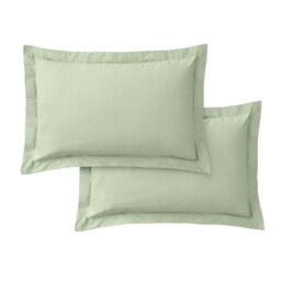 Rackhams 200 Thread Count Cotton Percale Oxford Pillowcase Pair - Sage - 50x75cm (x2) - thumbnail 5