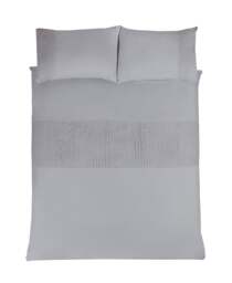 Rackhams Luxury Super Soft Stylish Lace Panel Duvet Cover with Pillowcases - Silver/Grey - King (220cm x 230cm) - thumbnail 4