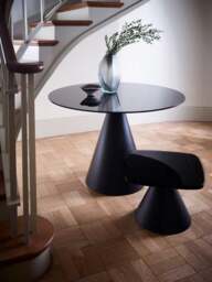 Rackhams Oscar Square Side Tables - Brass Brushed - Black Marble - thumbnail 2