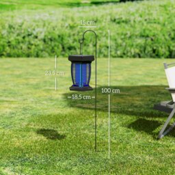 Rackhams 2-in-1 Electric Fly Zapper with UVA Light, Hanging Garden Lantern - Black - Dia. 18.5 x 23.5H cm - thumbnail 5