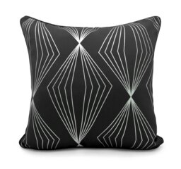 Rackhams Modern Geomtric Foil Print Cushion - 43cm x 43cm - Black - thumbnail 1