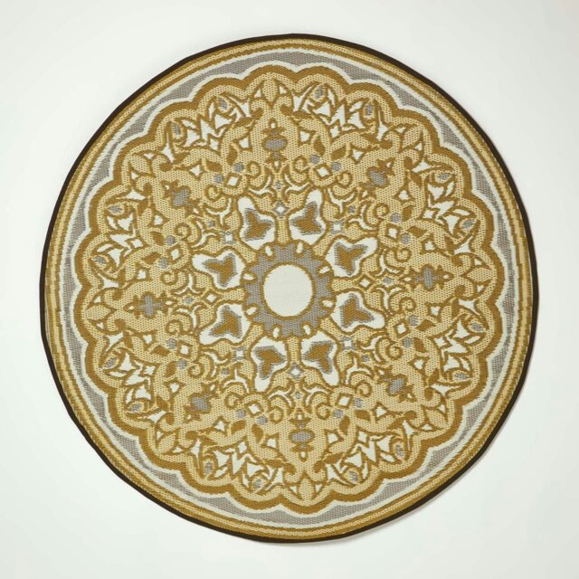 Rackhams Round Outdoor Rug Luxury Waterproof Reversible Recycled, For Garden, Rae - 180 x 180 cm - image 1