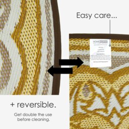 Rackhams Round Outdoor Rug Luxury Waterproof Reversible Recycled, For Garden, Rae - 180 x 180 cm - thumbnail 5