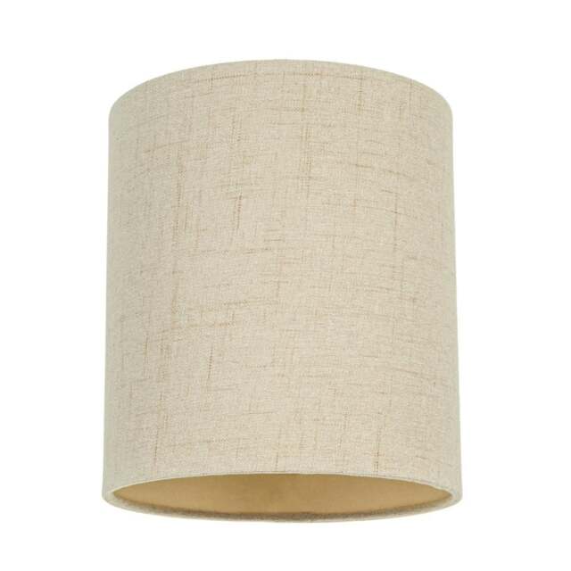 "Rackhams Contemporary and Sleek Taupe Linen Fabric 6"" Cylindrical Lamp Shade 60w Maximum" - image 1