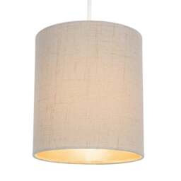 "Rackhams Contemporary and Sleek Taupe Linen Fabric 6"" Cylindrical Lamp Shade 60w Maximum" - thumbnail 2