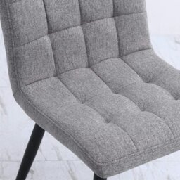 Rackhams 44 cm Height Set of 4 Tufted Modern Armless Dining Chairs with Metal Legs - Grey - thumbnail 5