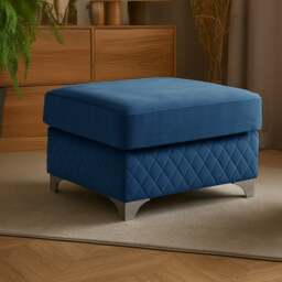 Rackhams Victoria Plush Velvet Footstool - Black - thumbnail 6