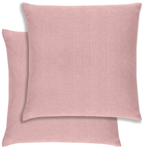 Rackhams Pair of Matrix Textured Double Sided Zip Opening Piped Edge Cushion Covers - 43x43cm - Cases Only - Blush - image 1