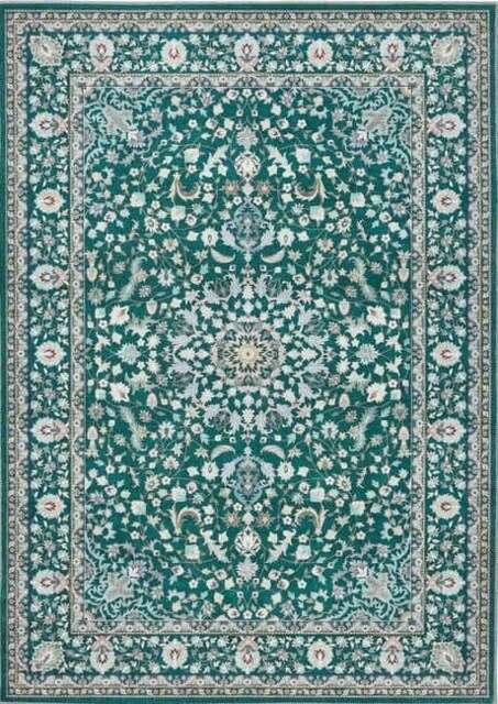 Rackhams Eco-Washable Green Rug Medallion Design - 120X170 cm - image 1